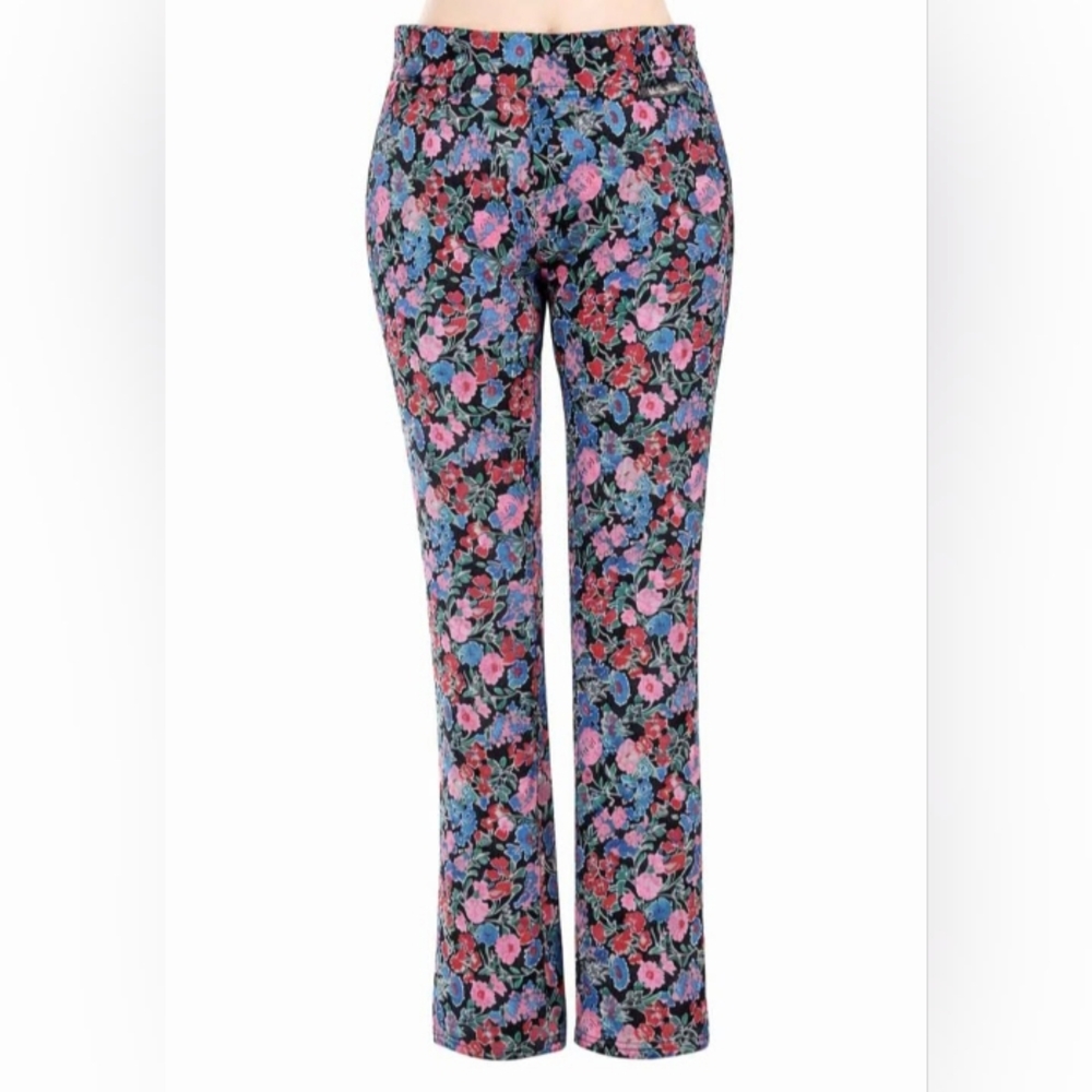 Matilda Jane Pink and Blue Floral Stretchy Cotton Pants